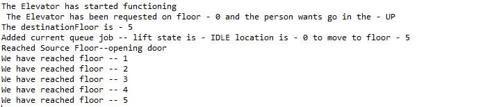 Java Program for Elevator System